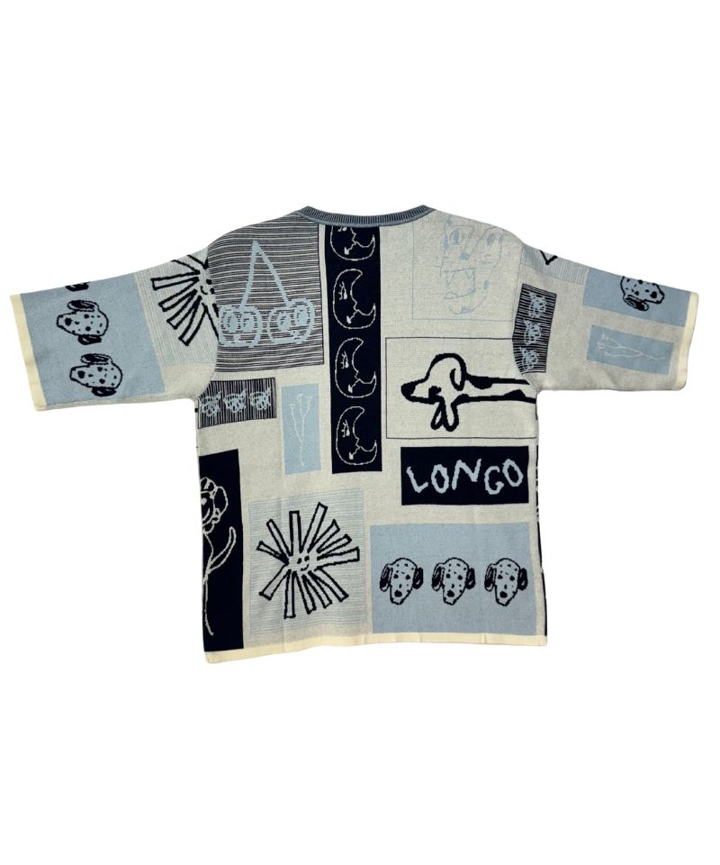 【LONGO】Man's Jacquard Knitted T-Shirt style Sweater