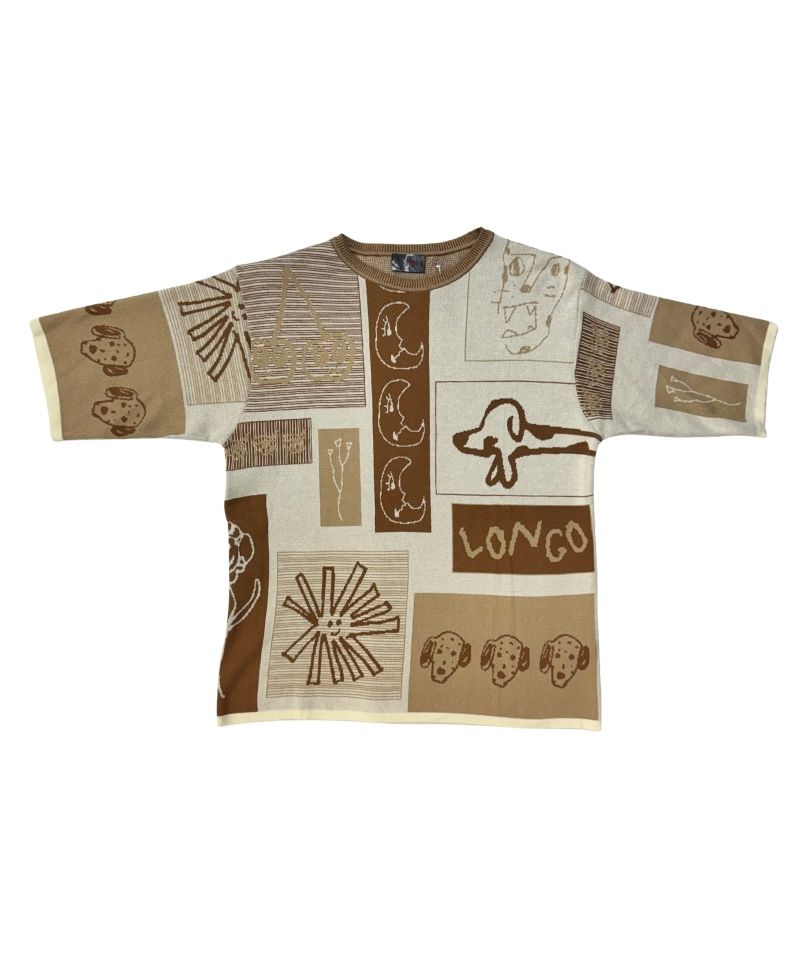 【LONGO】Man's Jacquard Knitted T-Shirt style Sweater
