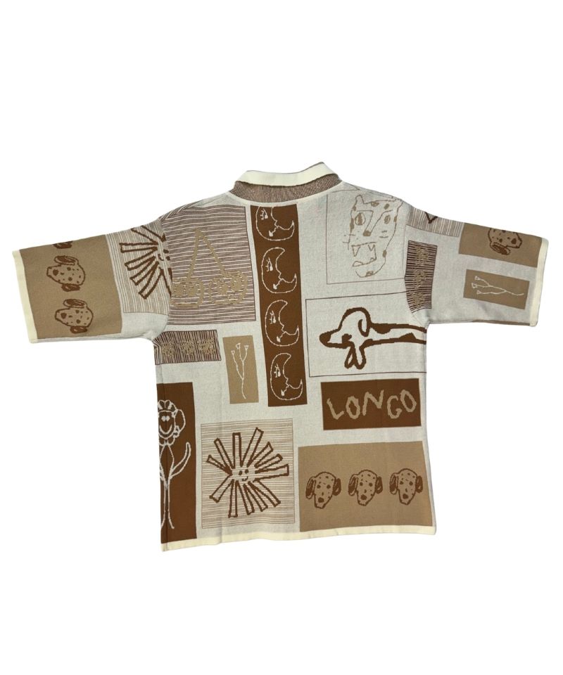 【LONGO】Man's Jacquard Knitted T-Shirt style Sweater