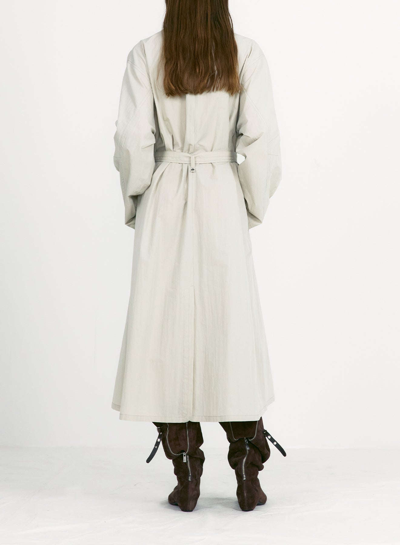 LACE-UP BELTED DRESS