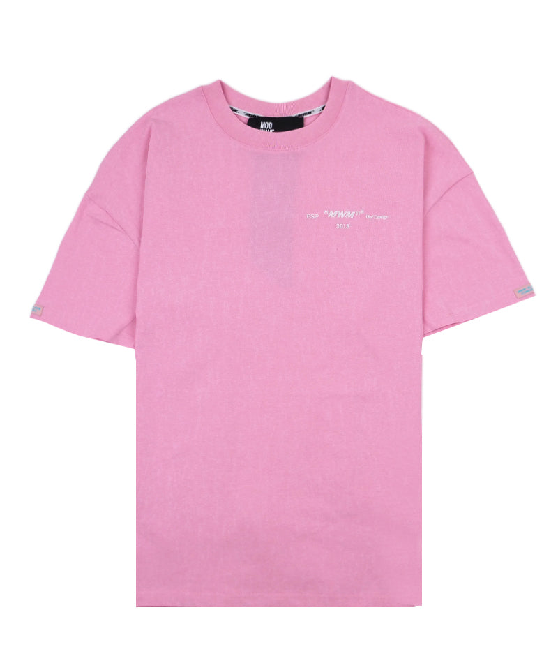 【MWM】Logo embroidery T-Shirt / Baby Pink