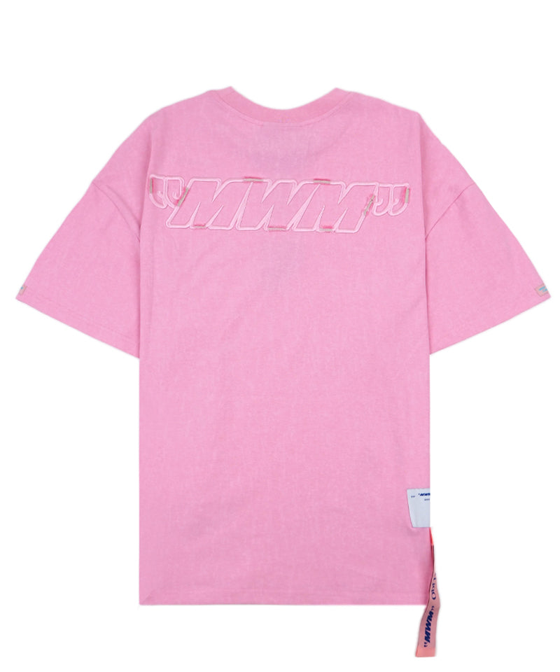 【MWM】Logo embroidery T-Shirt / Baby Pink