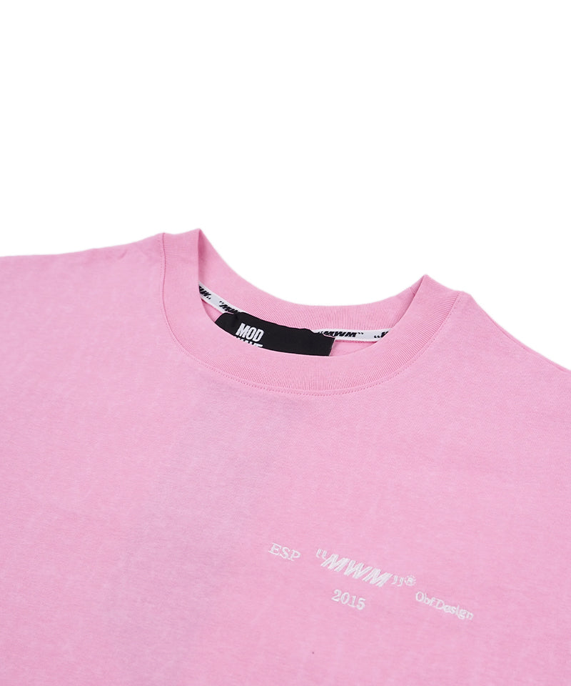 【MWM】Logo embroidery T-Shirt / Baby Pink