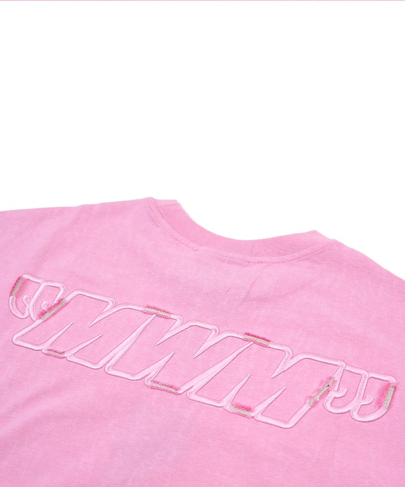 【MWM】Logo embroidery T-Shirt / Baby Pink