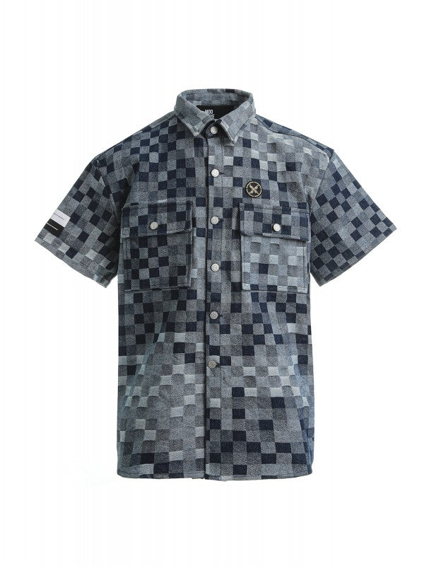 【MWM】CHECKED DENIM SHIRT