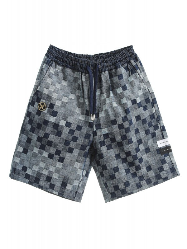 【MWM】CHECKED DENIM SHORTS