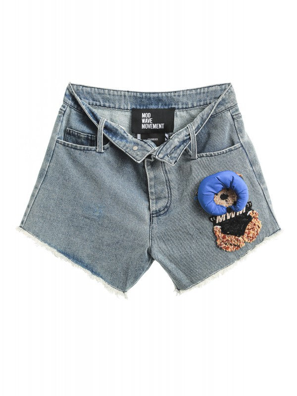 【MWM】WOMAN TEDDY BEAR DENIM SHORTS