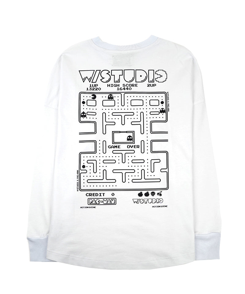 【W/STUDIO×PAC-MAN】Stage L/S T-shirt / WHITE