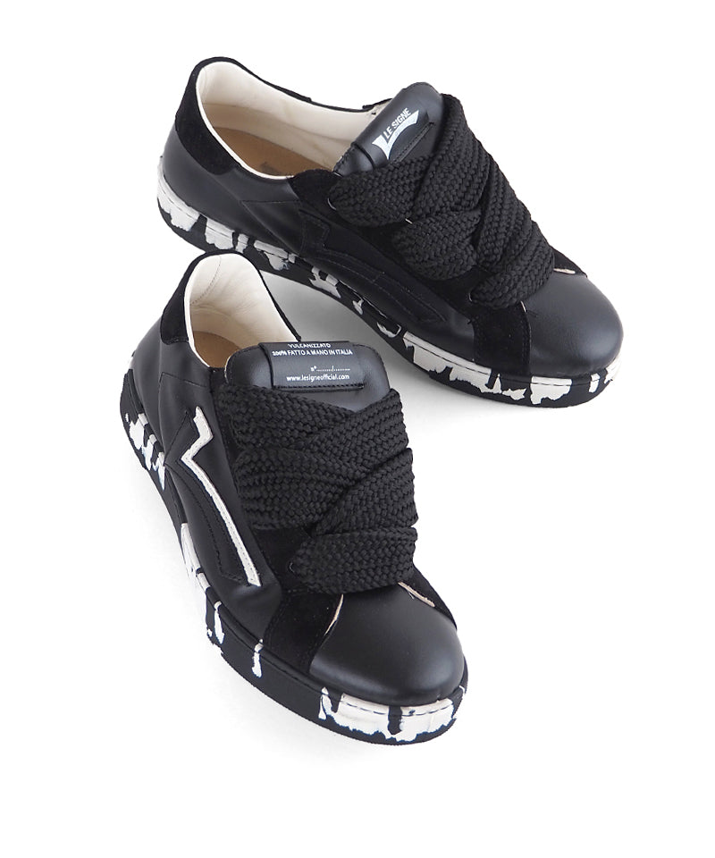 【LE SIGNE】Wide Shoelace Sneakers（Black）