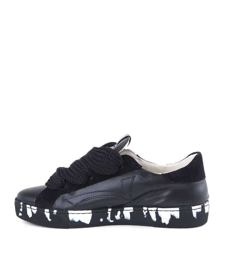 【LE SIGNE】Wide Shoelace Sneakers（Black）