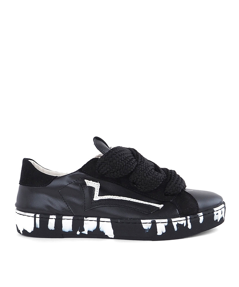 【LE SIGNE】Wide Shoelace Sneakers（Black）