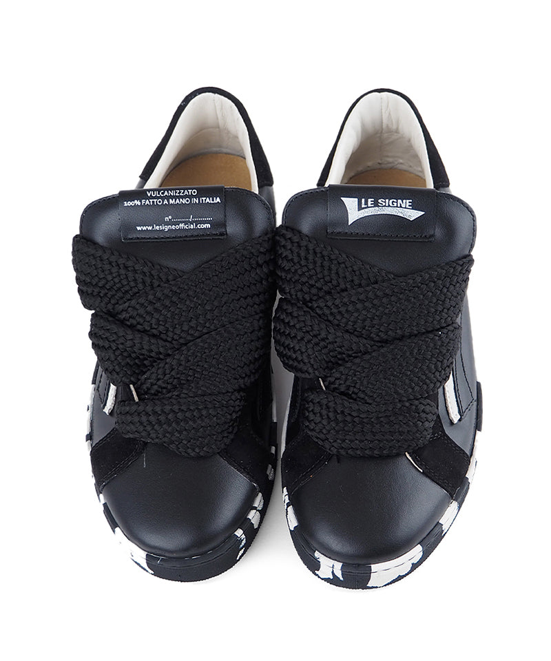 【LE SIGNE】Wide Shoelace Sneakers（Black）