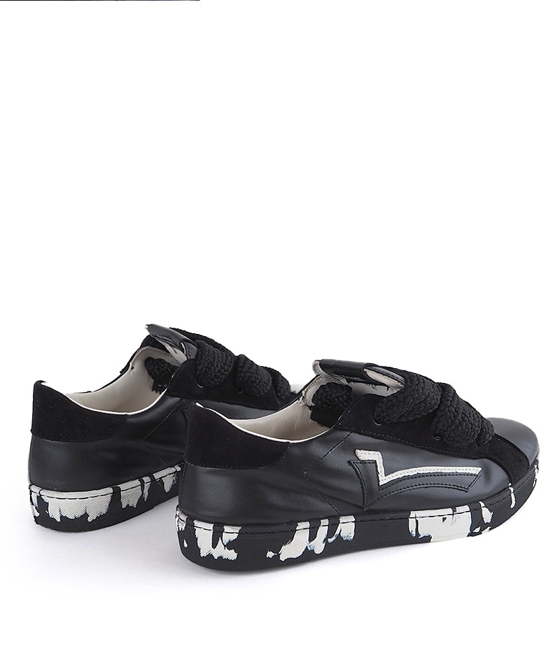 【LE SIGNE】Wide Shoelace Sneakers（Black）