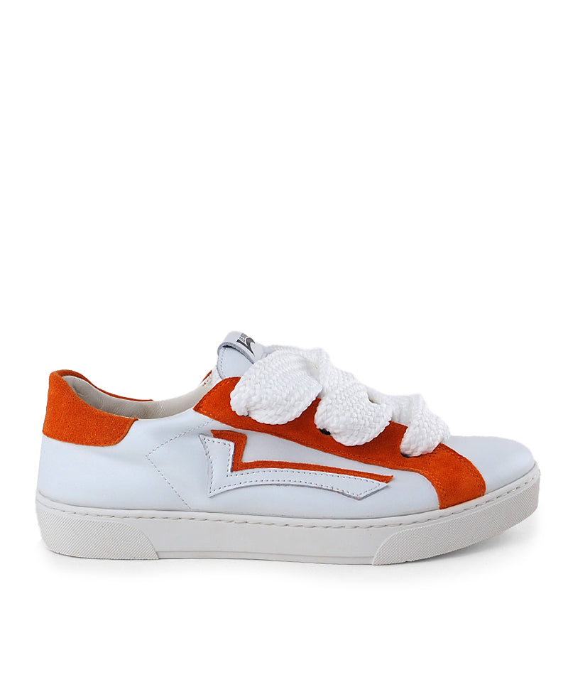 【LE SIGNE】Wide Shoelace Sneakers（White×Orange）