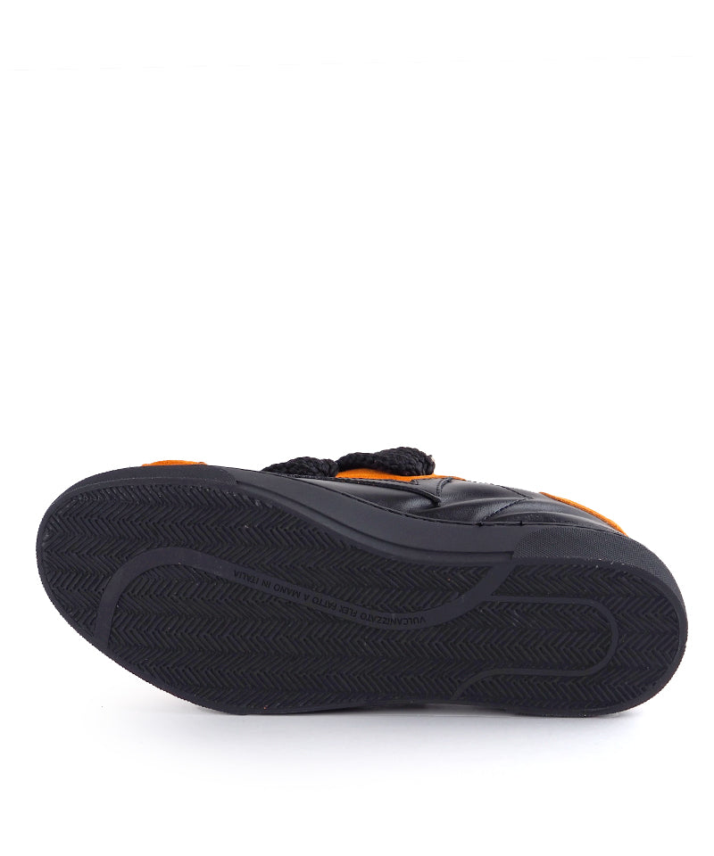 【LE SIGNE】Wide Shoelace Sneakers（Black×Orange）