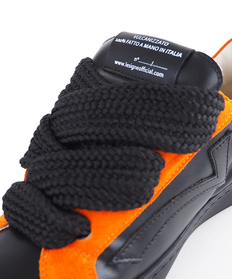 【LE SIGNE】Wide Shoelace Sneakers（Black×Orange）