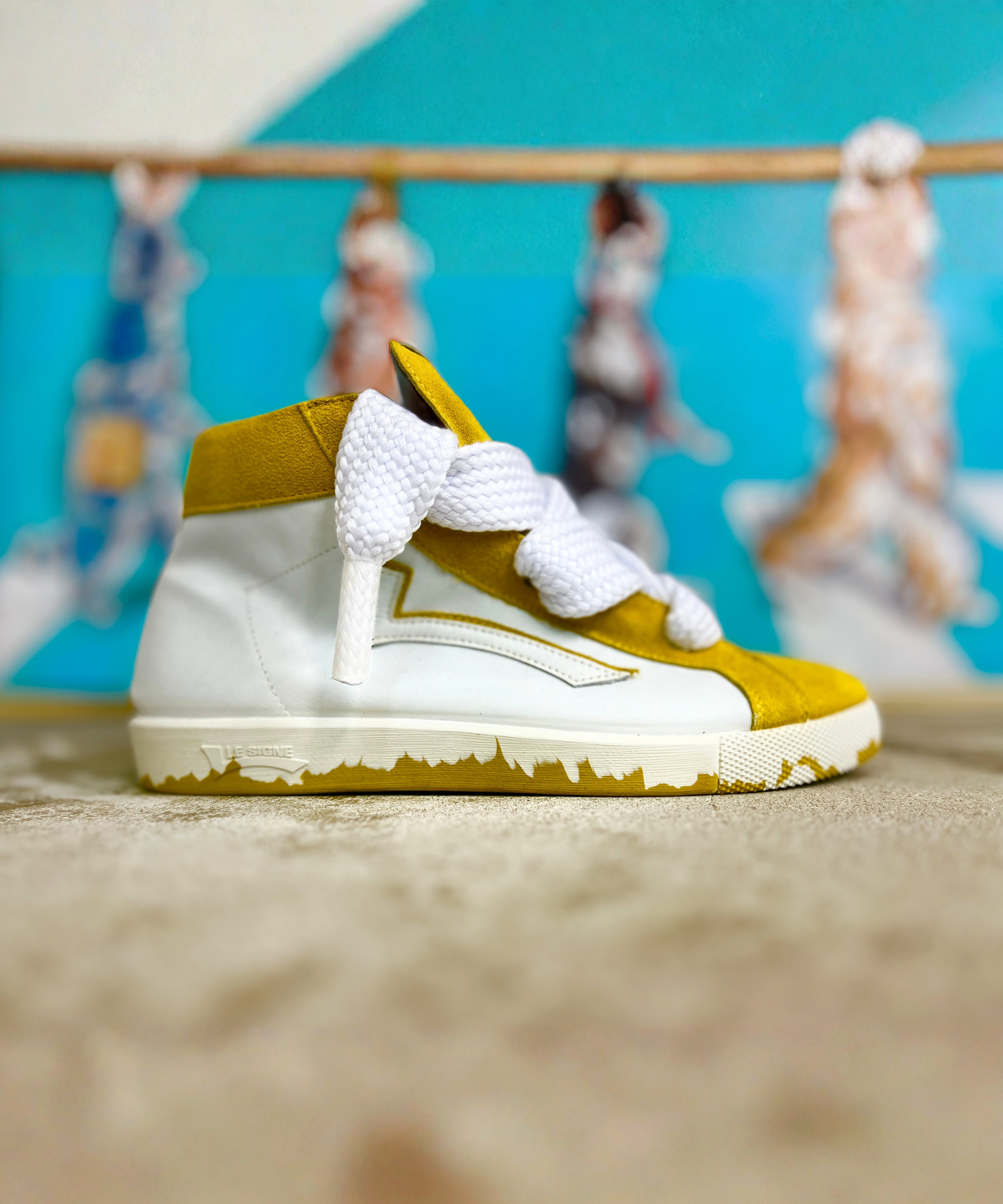 【LE SIGNE】CLASSIC High-sole White&Yellow sneaker