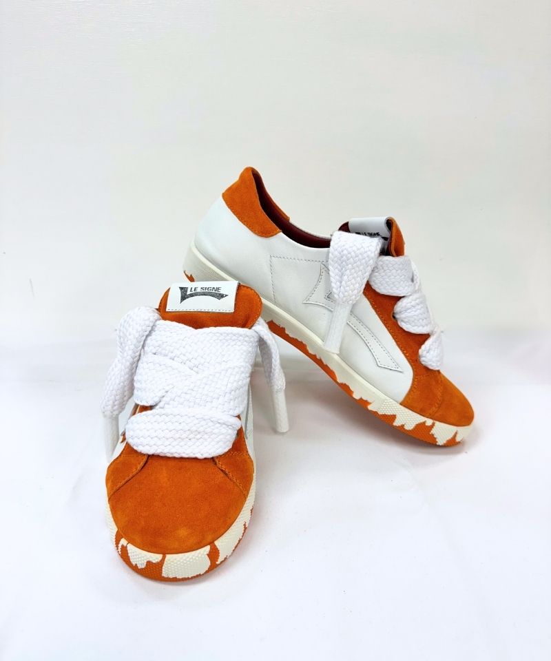 【LE SIGNE】CLASSIC Low-sole White&Orange sneaker
