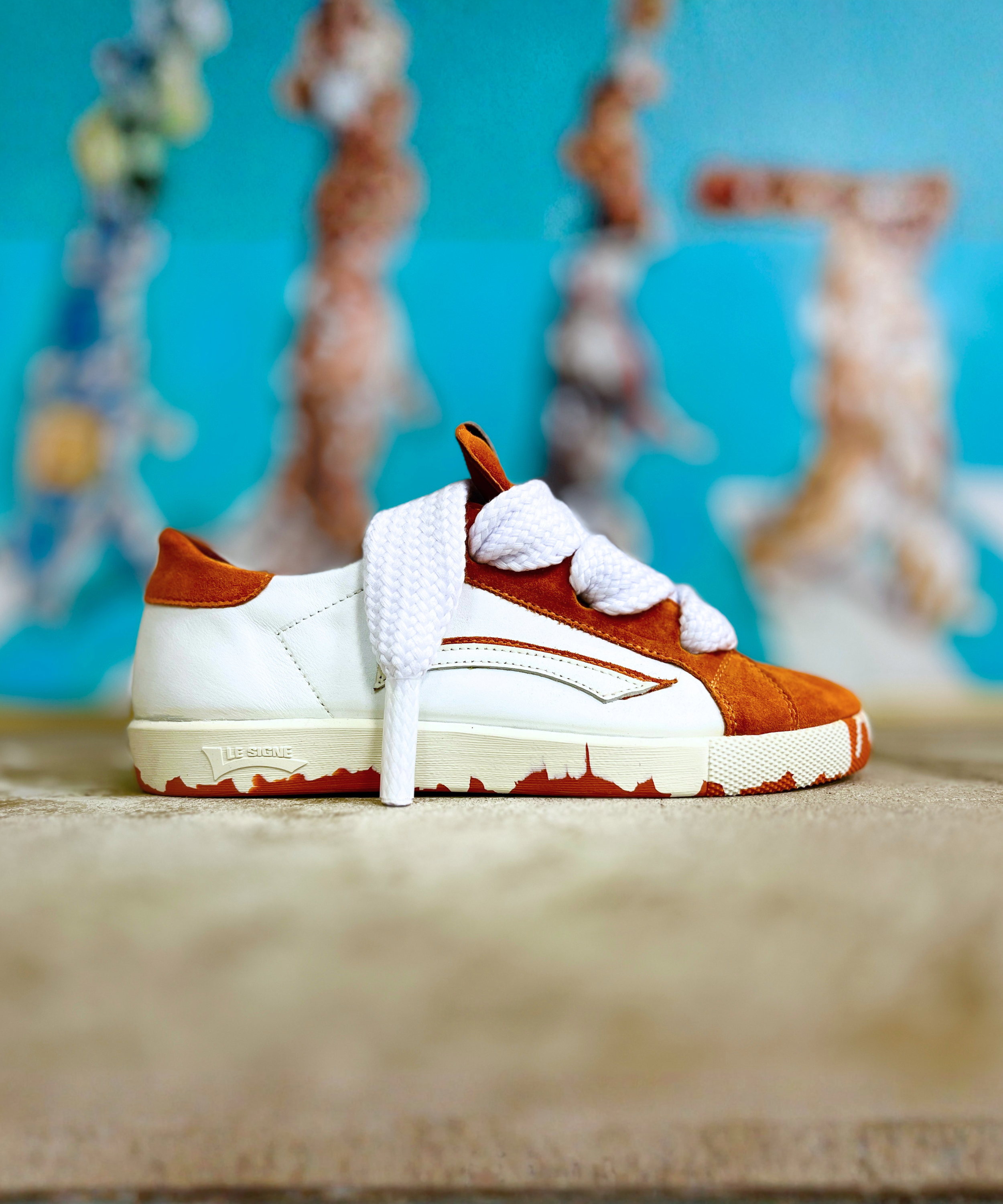 【LE SIGNE】CLASSIC Low-sole White&Orange sneaker