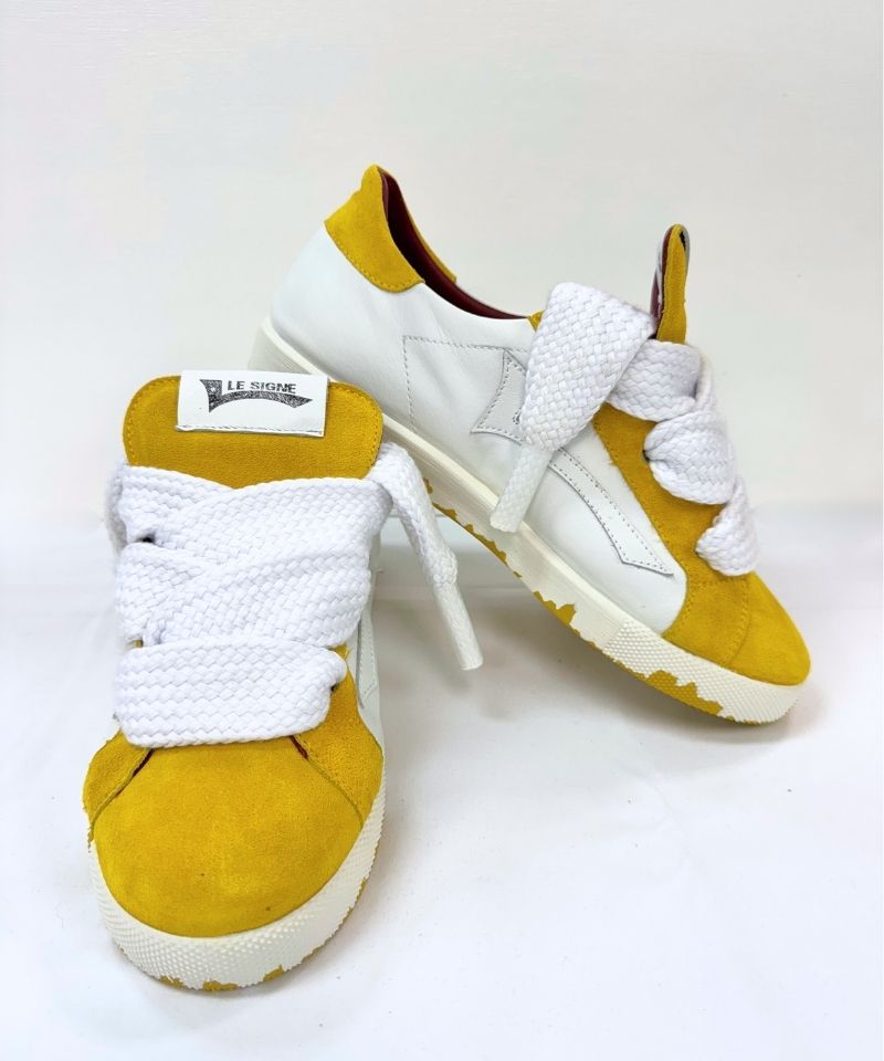【LE SIGNE】CLASSIC Low-sole White&Yellow sneaker
