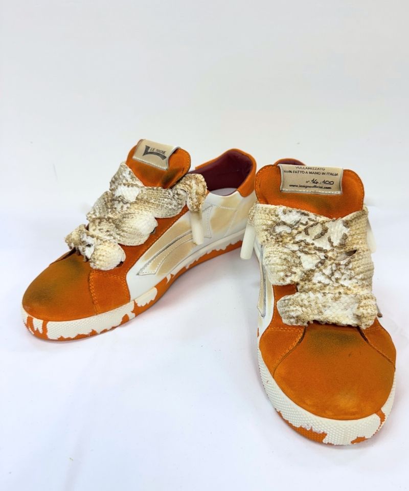 【LE SIGNE】NERONE Low-sole Burnt White&Orange sneaker