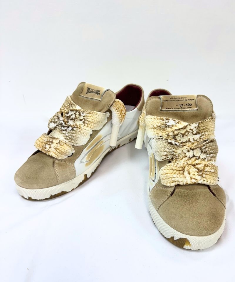 【LE SIGNE】NERONE Low-sole Burnt White&Gray sneaker