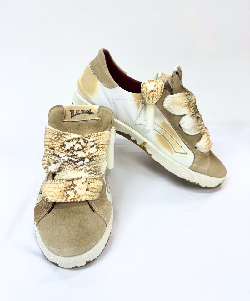 【LE SIGNE】NERONE Low-sole Burnt White&Gray sneaker