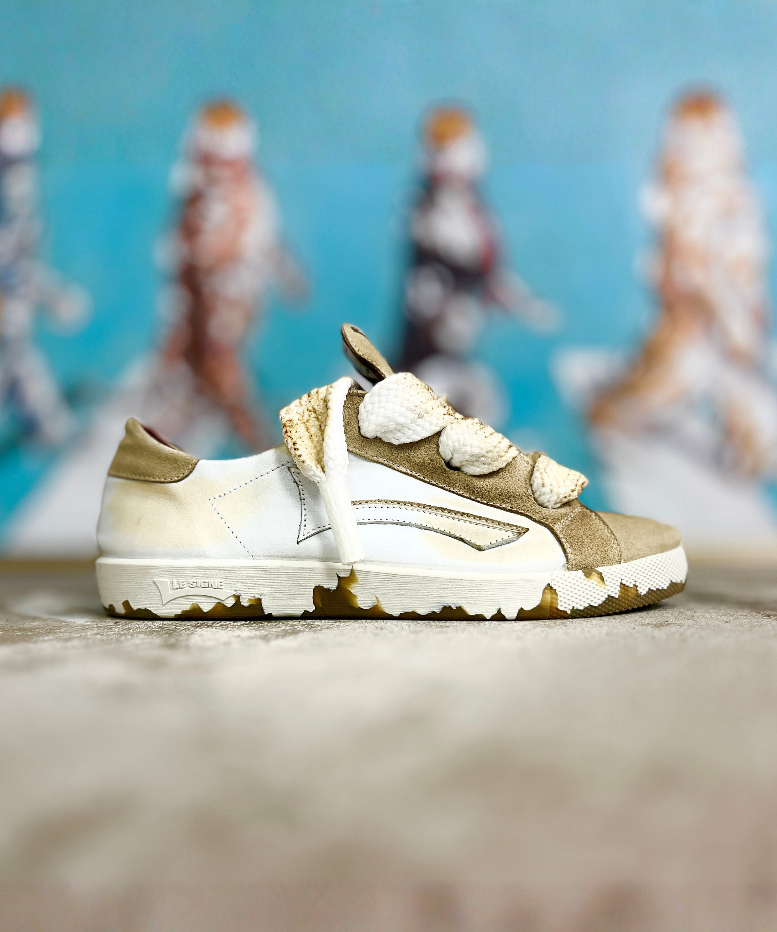 【LE SIGNE】NERONE Low-sole Burnt White&Gray sneaker